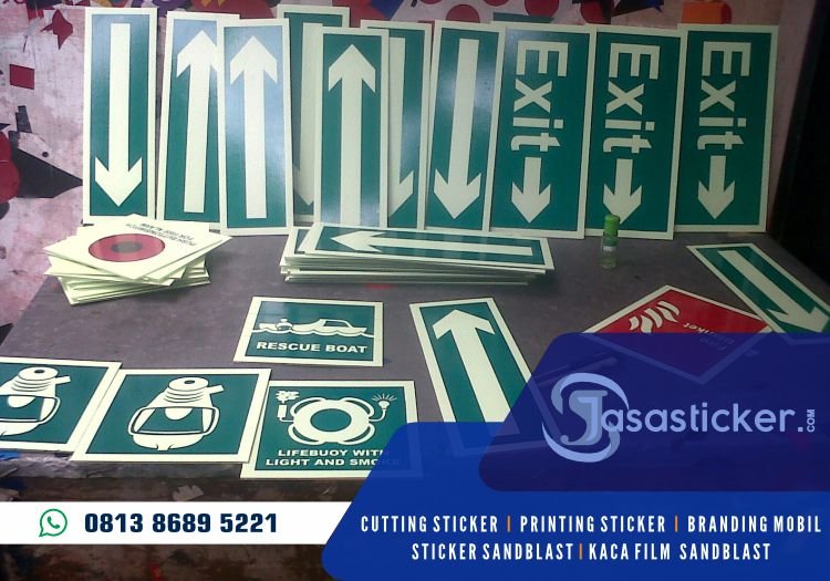 sticker emergency exit sticker emergency exit